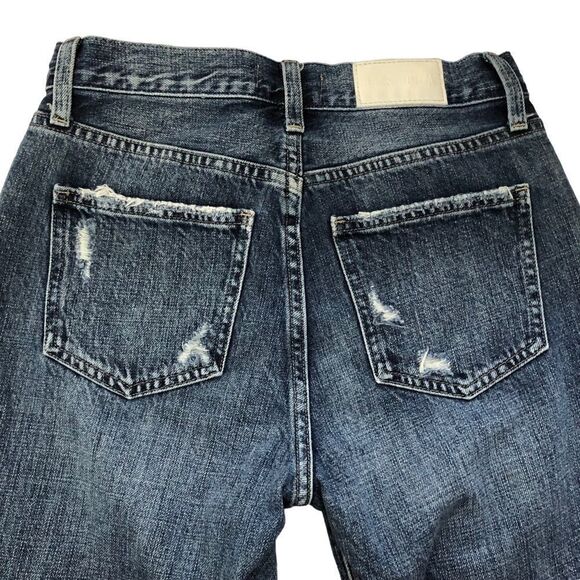 Pistolsa High Waist Skinny Jeans Medium Dark Wash Light Distressing Size 25 - Picture 5 of 13